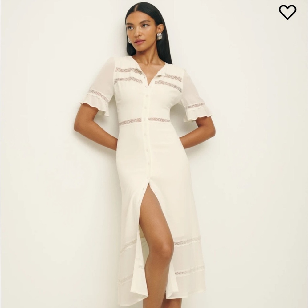 NWT Reformation Woodson dress in ivory